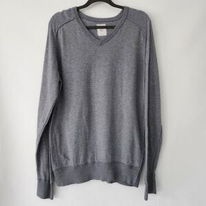 Fossil 54 Gray Long‎ Sleeve V-neck heathered sweater mens size L